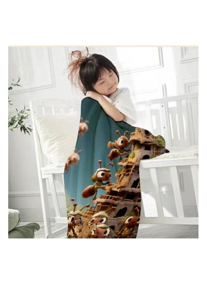 Children's or student cartoon flannel thin blanket (warm and comfortable, suitable for sleep, games) 100cm*150cm - 566