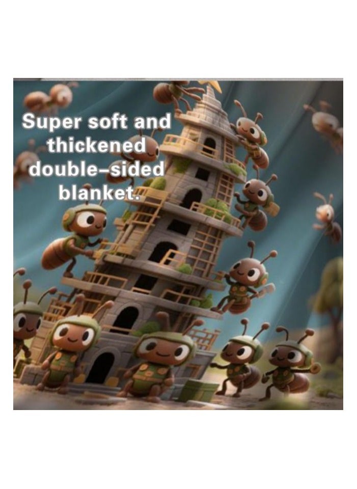 Children's or student cartoon flannel thin blanket (warm and comfortable, suitable for sleep, games) 100cm*150cm - 566