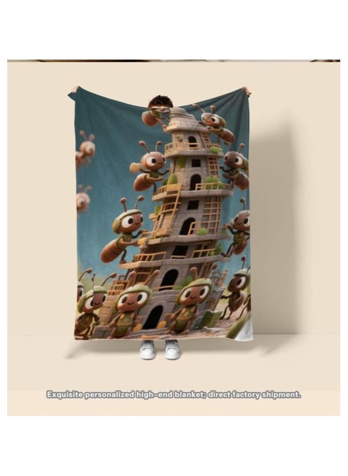 Children's or student cartoon flannel thin blanket (warm and comfortable, suitable for sleep, games) 100cm*150cm - 566