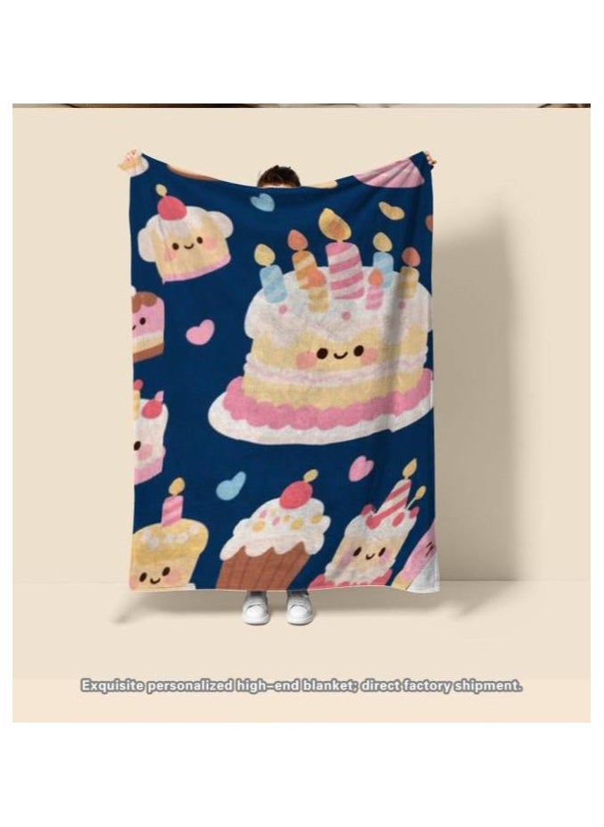 Children's or student cartoon flannel thin blanket (warm and comfortable, suitable for sleep, games) 100cm*150cm - 564