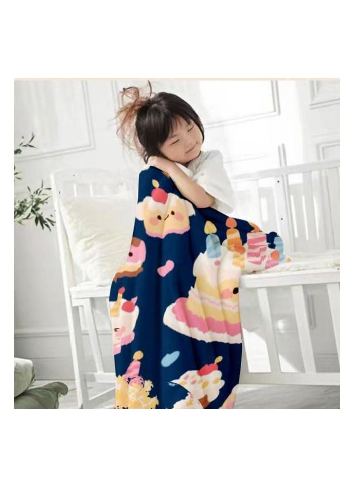 Children's or student cartoon flannel thin blanket (warm and comfortable, suitable for sleep, games) 100cm*150cm - 564