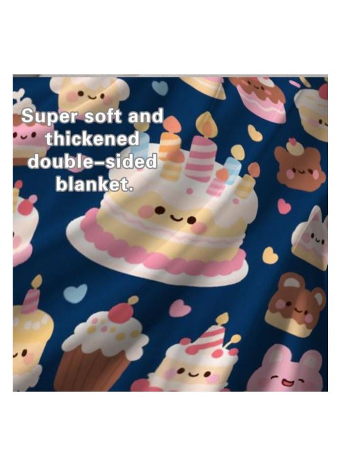Children's or student cartoon flannel thin blanket (warm and comfortable, suitable for sleep, games) 100cm*150cm - 564