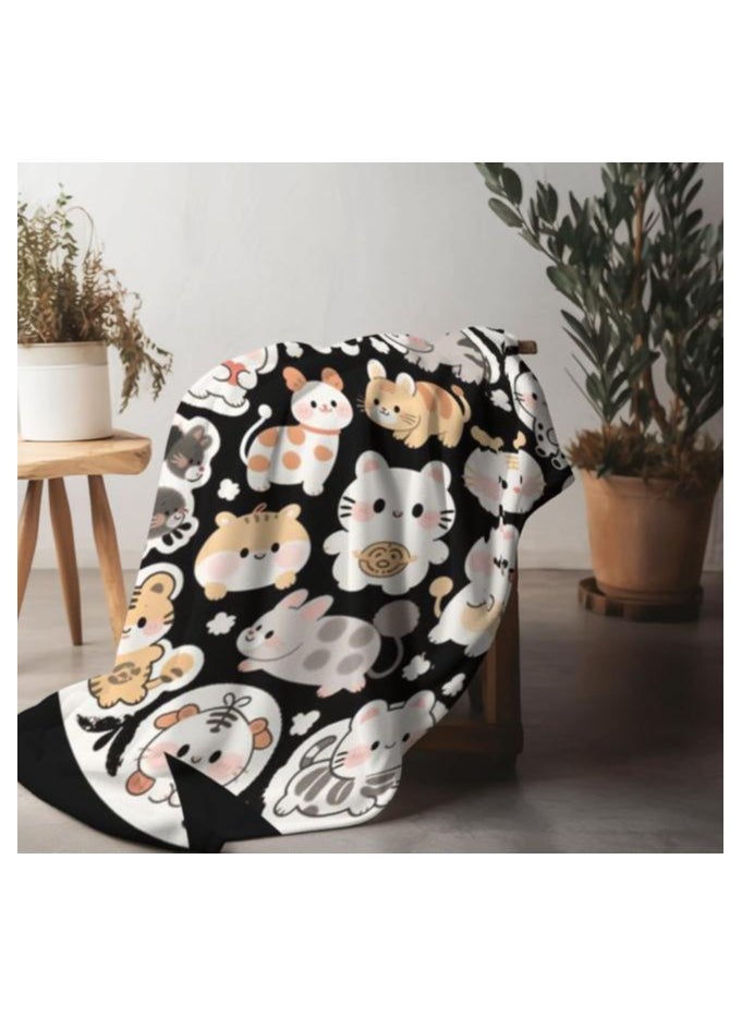 Children's or student cartoon flannel thin blanket (warm and comfortable, suitable for sleep, games) 100cm*150cm