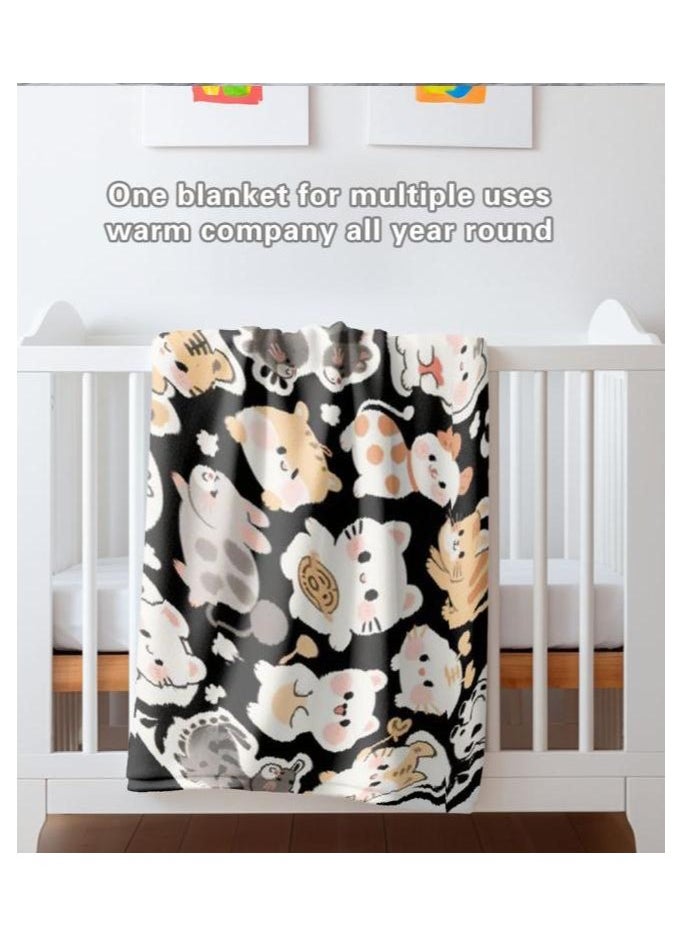 Children's or student cartoon flannel thin blanket (warm and comfortable, suitable for sleep, games) 100cm*150cm