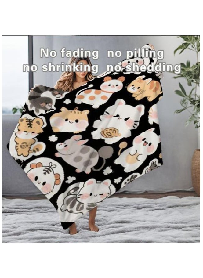Children's or student cartoon flannel thin blanket (warm and comfortable, suitable for sleep, games) 100cm*150cm