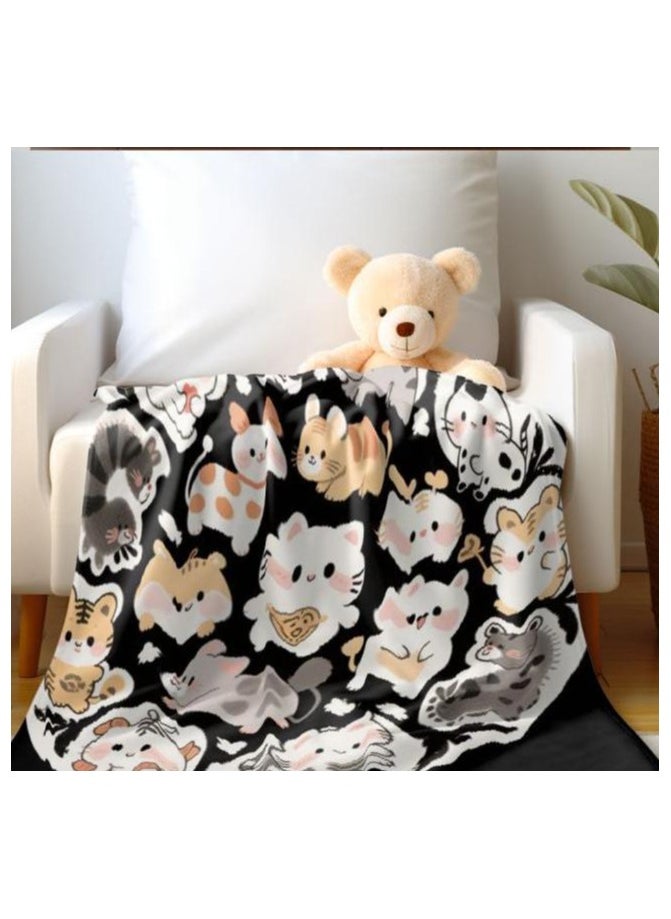 Children's or student cartoon flannel thin blanket (warm and comfortable, suitable for sleep, games) 100cm*150cm