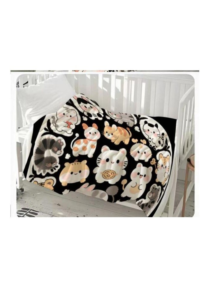 Children's or student cartoon flannel thin blanket (warm and comfortable, suitable for sleep, games) 100cm*150cm