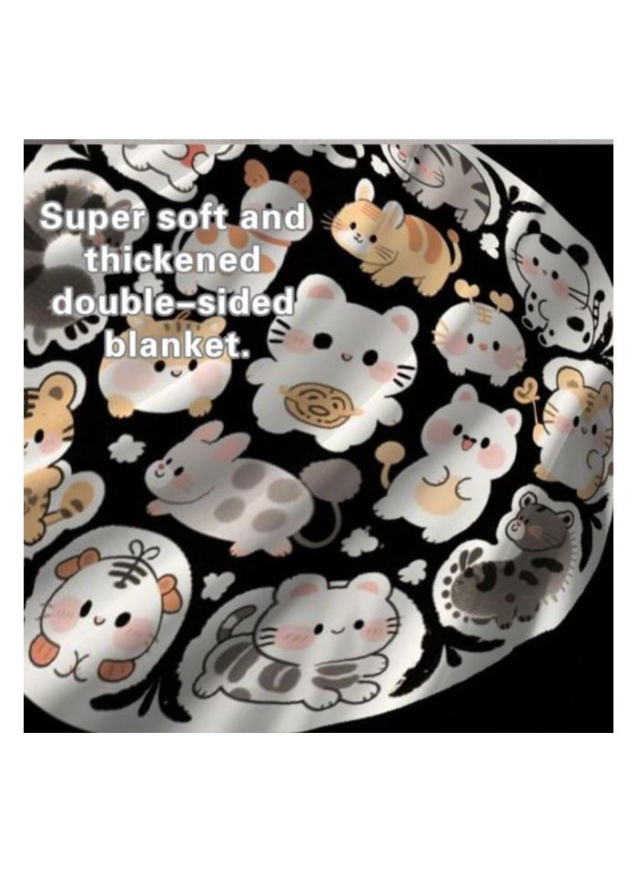 Children's or student cartoon flannel thin blanket (warm and comfortable, suitable for sleep, games) 100cm*150cm
