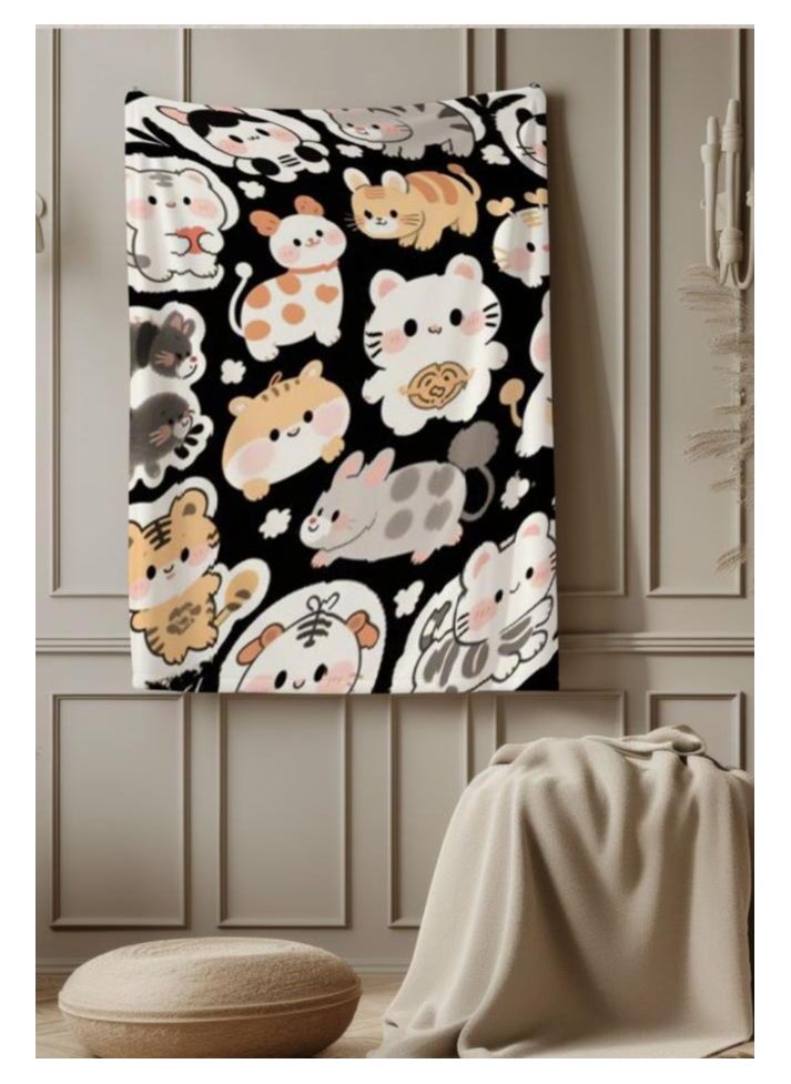 Children's or student cartoon flannel thin blanket (warm and comfortable, suitable for sleep, games) 100cm*150cm