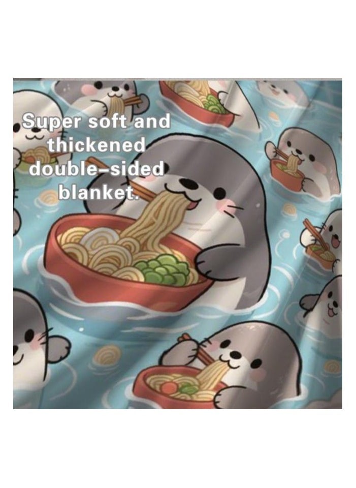 Children's or student cartoon flannel thin blanket (warm and comfortable, suitable for sleep, games) 100cm*150cm - 979