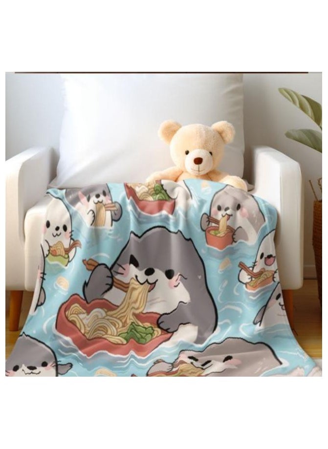 Children's or student cartoon flannel thin blanket (warm and comfortable, suitable for sleep, games) 100cm*150cm - 979