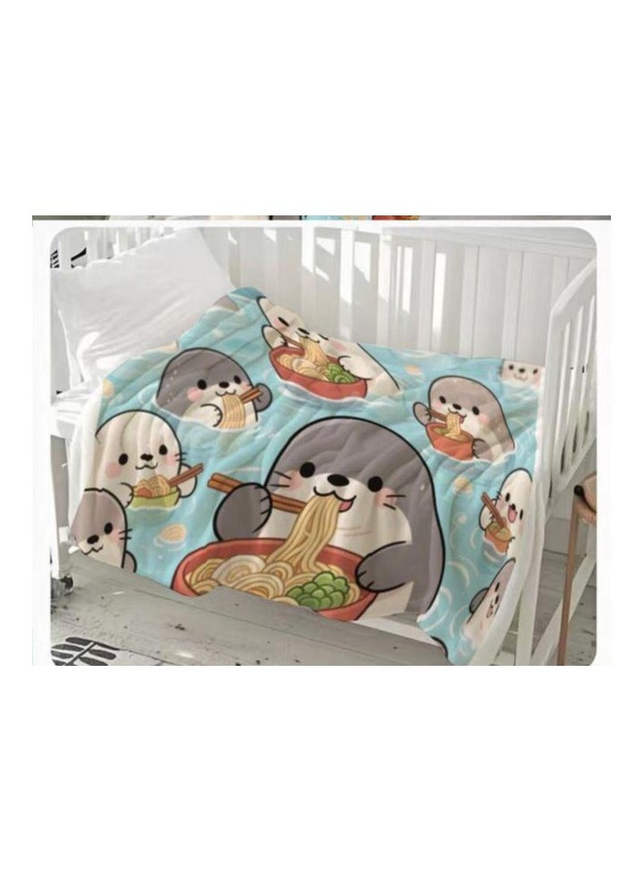 Children's or student cartoon flannel thin blanket (warm and comfortable, suitable for sleep, games) 100cm*150cm - 979