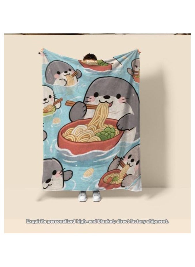 Children's or student cartoon flannel thin blanket (warm and comfortable, suitable for sleep, games) 100cm*150cm - 979