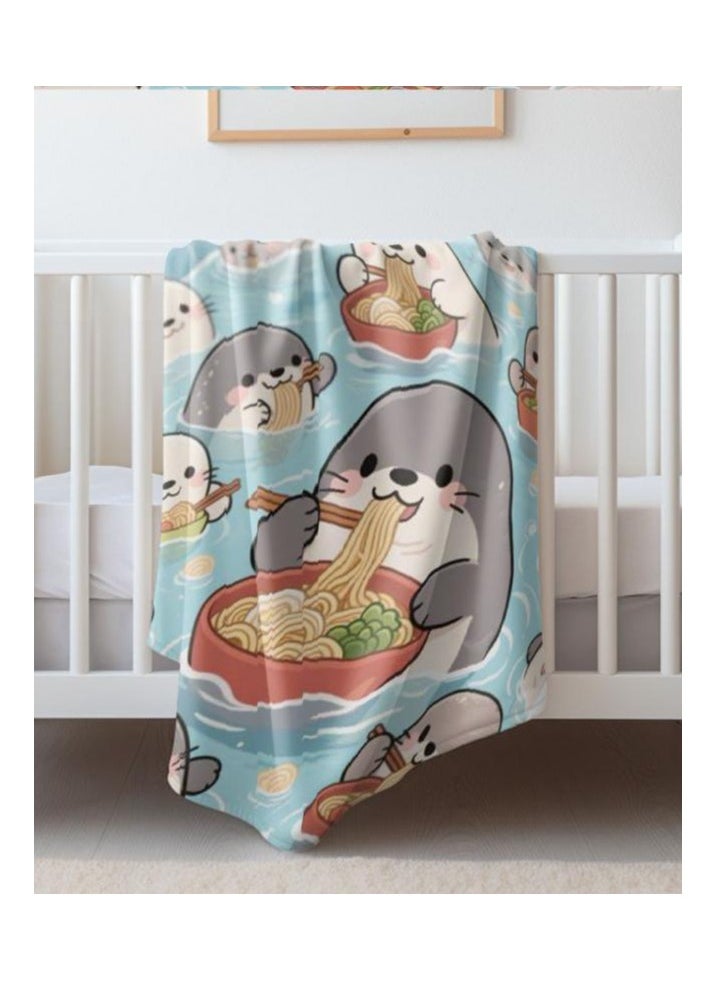 Children's or student cartoon flannel thin blanket (warm and comfortable, suitable for sleep, games) 100cm*150cm - 979