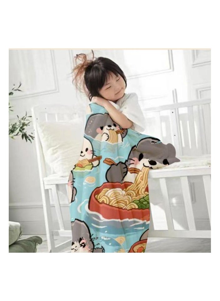 Children's or student cartoon flannel thin blanket (warm and comfortable, suitable for sleep, games) 100cm*150cm - 979