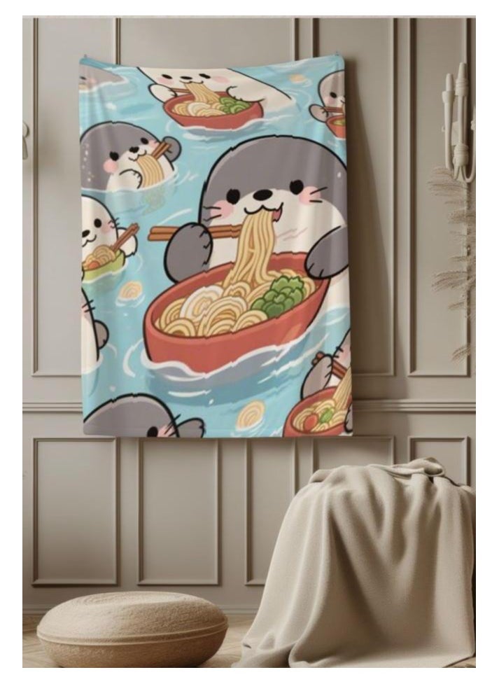 Children's or student cartoon flannel thin blanket (warm and comfortable, suitable for sleep, games) 100cm*150cm - 979