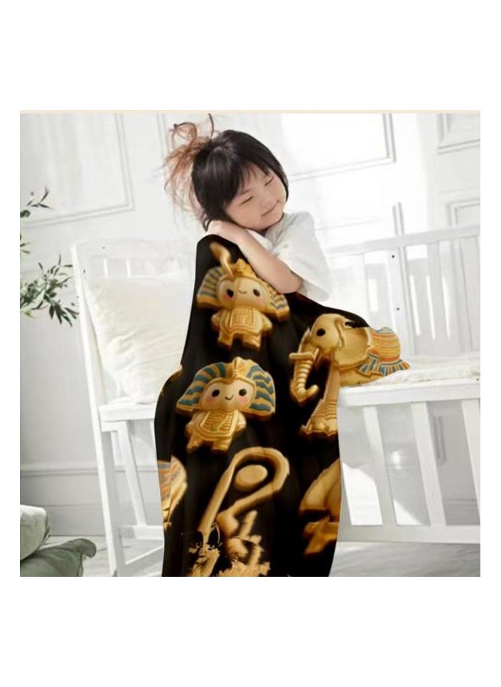 Children's or student cartoon flannel thin blanket (warm and comfortable, suitable for sleep, games) 100cm*150cm - 549