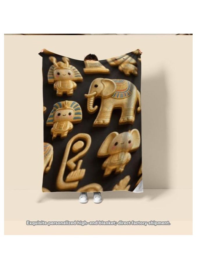 Children's or student cartoon flannel thin blanket (warm and comfortable, suitable for sleep, games) 100cm*150cm - 549