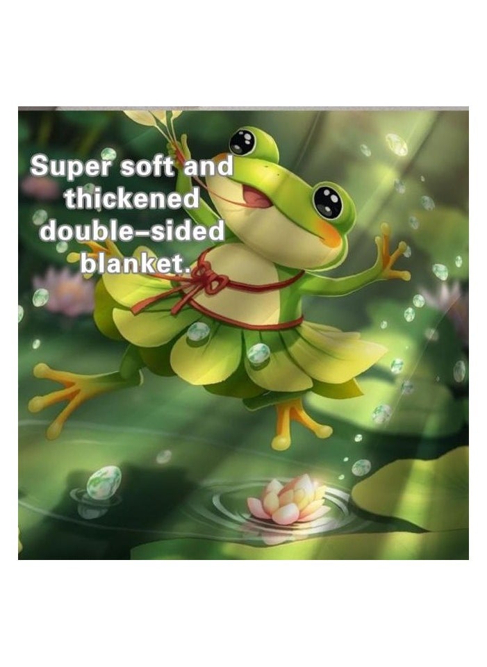 Children's or student cartoon flannel thin blanket (warm and comfortable, suitable for sleep, games) 100cm*150cm - 1139