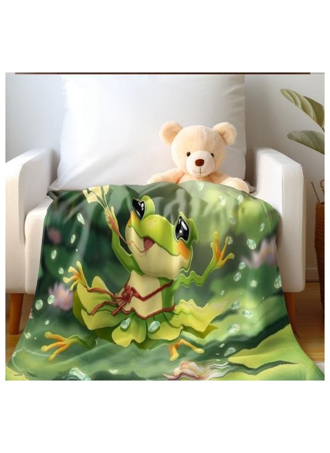 Children's or student cartoon flannel thin blanket (warm and comfortable, suitable for sleep, games) 100cm*150cm - 1139