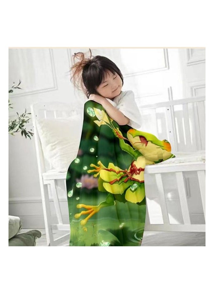 Children's or student cartoon flannel thin blanket (warm and comfortable, suitable for sleep, games) 100cm*150cm - 1139