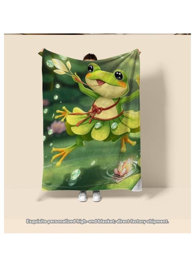 Children's or student cartoon flannel thin blanket (warm and comfortable, suitable for sleep, games) 100cm*150cm - 1139