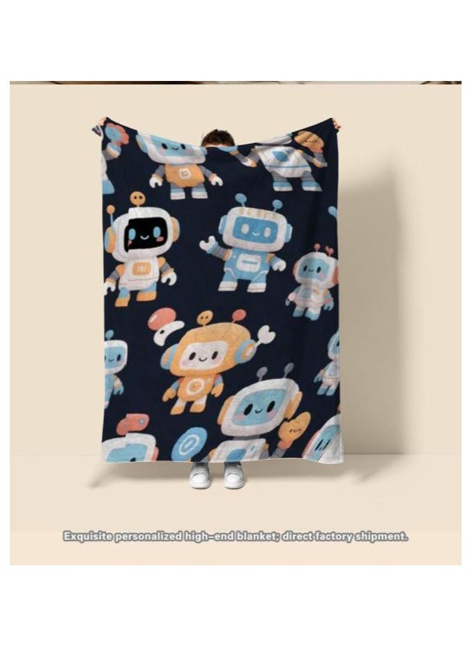 Children's or student cartoon flannel thin blanket (warm and comfortable, suitable for sleep, games) 100cm*150cm