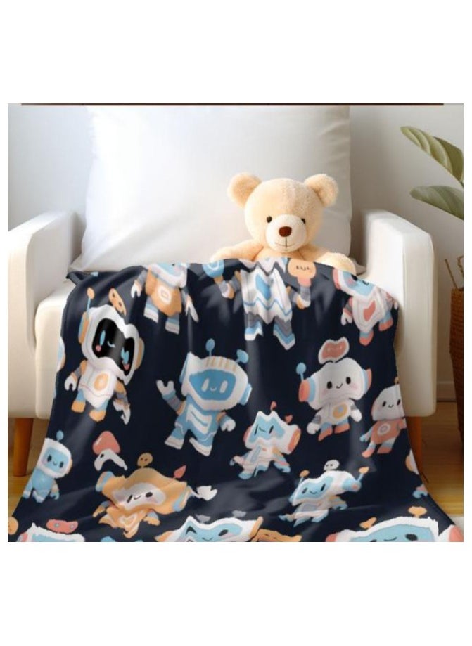 Children's or student cartoon flannel thin blanket (warm and comfortable, suitable for sleep, games) 100cm*150cm