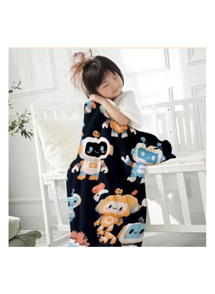 Children's or student cartoon flannel thin blanket (warm and comfortable, suitable for sleep, games) 100cm*150cm