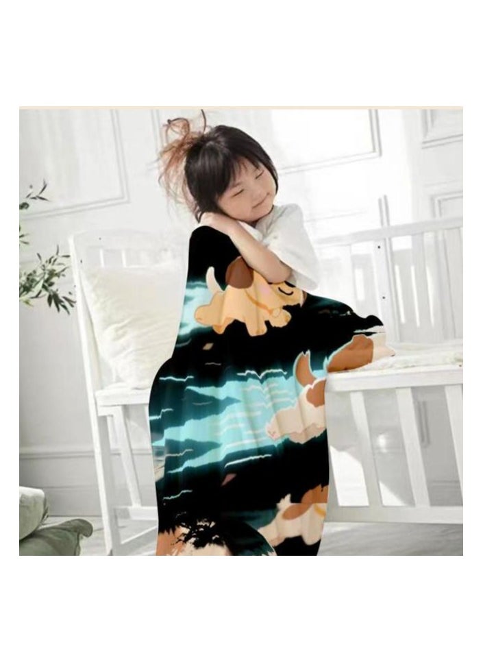 Children's or student cartoon flannel thin blanket (warm and comfortable, suitable for sleep, games) 100cm*150cm - 539
