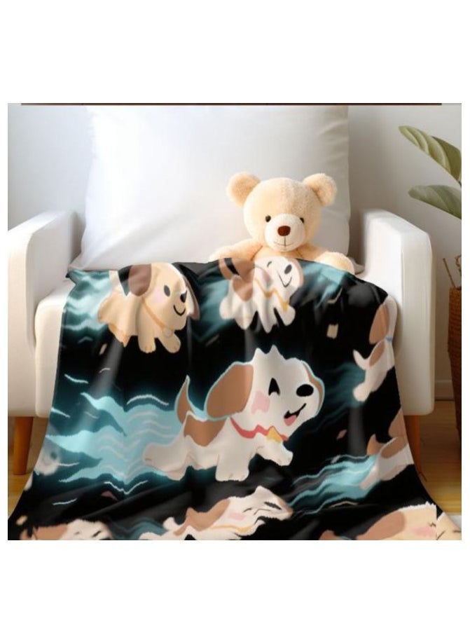 Children's or student cartoon flannel thin blanket (warm and comfortable, suitable for sleep, games) 100cm*150cm - 539