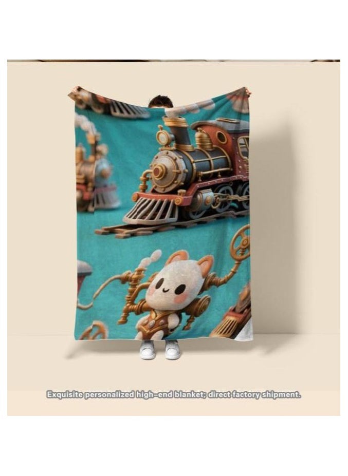 Children's or student cartoon flannel thin blanket (warm and comfortable, suitable for sleep, games) 100cm*150cm - 523