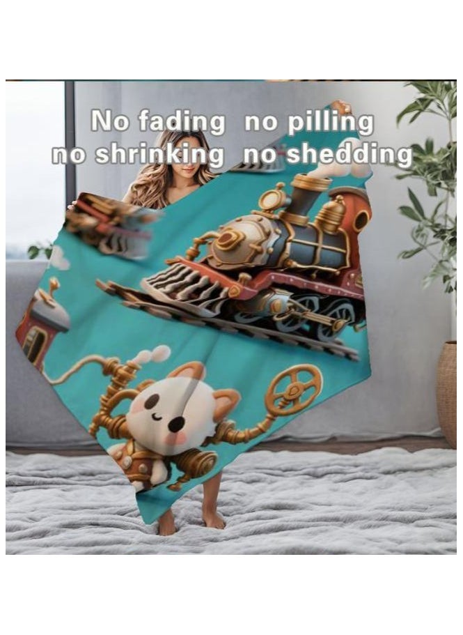 Children's or student cartoon flannel thin blanket (warm and comfortable, suitable for sleep, games) 100cm*150cm - 523