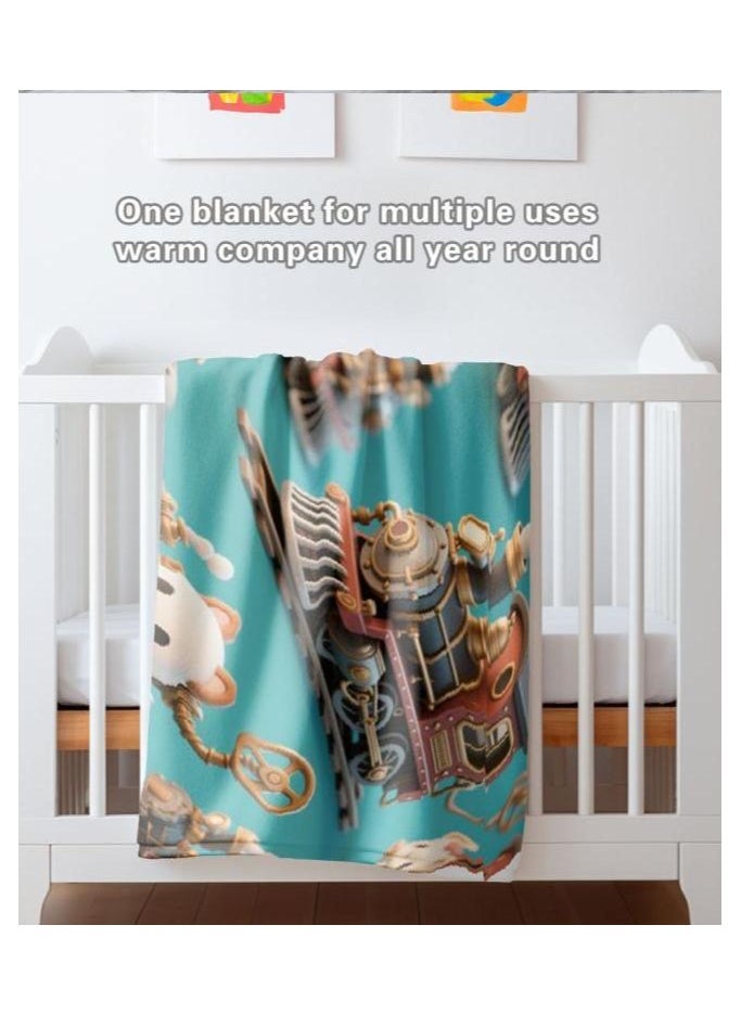 Children's or student cartoon flannel thin blanket (warm and comfortable, suitable for sleep, games) 100cm*150cm - 523