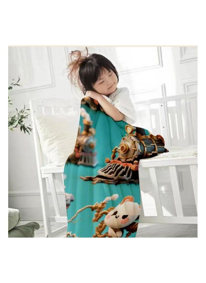Children's or student cartoon flannel thin blanket (warm and comfortable, suitable for sleep, games) 100cm*150cm - 523