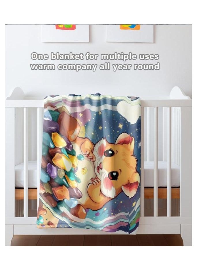 Children's or student cartoon flannel thin blanket (warm and comfortable, suitable for sleep, games) 100cm*150cm - 523