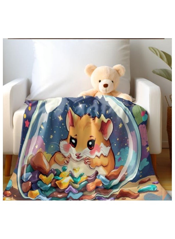 Children's or student cartoon flannel thin blanket (warm and comfortable, suitable for sleep, games) 100cm*150cm - 523