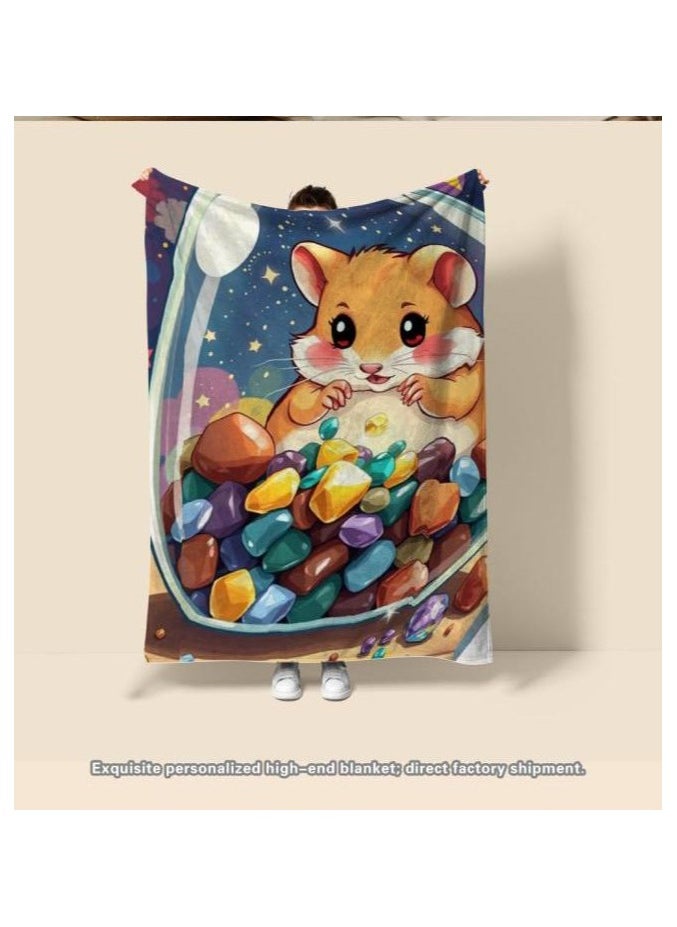 Children's or student cartoon flannel thin blanket (warm and comfortable, suitable for sleep, games) 100cm*150cm - 523
