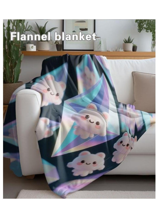 Children's or student cartoon flannel thin blanket (warm and comfortable, suitable for sleep, games) 100cm*150cm - 966