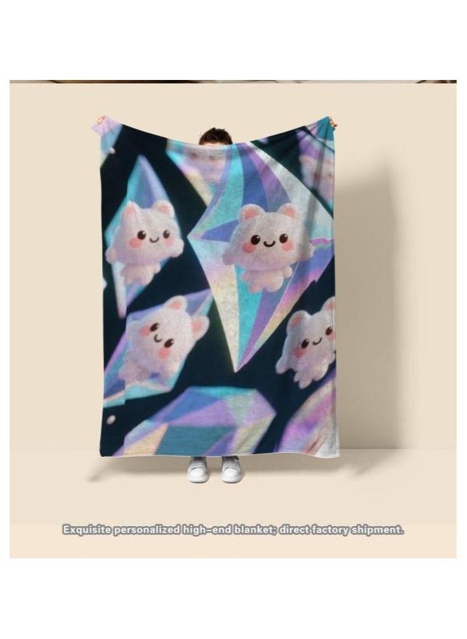 Children's or student cartoon flannel thin blanket (warm and comfortable, suitable for sleep, games) 100cm*150cm - 966