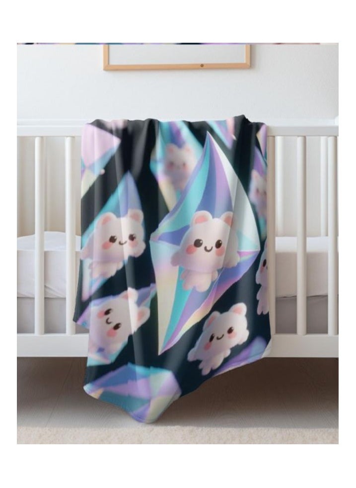 Children's or student cartoon flannel thin blanket (warm and comfortable, suitable for sleep, games) 100cm*150cm - 966