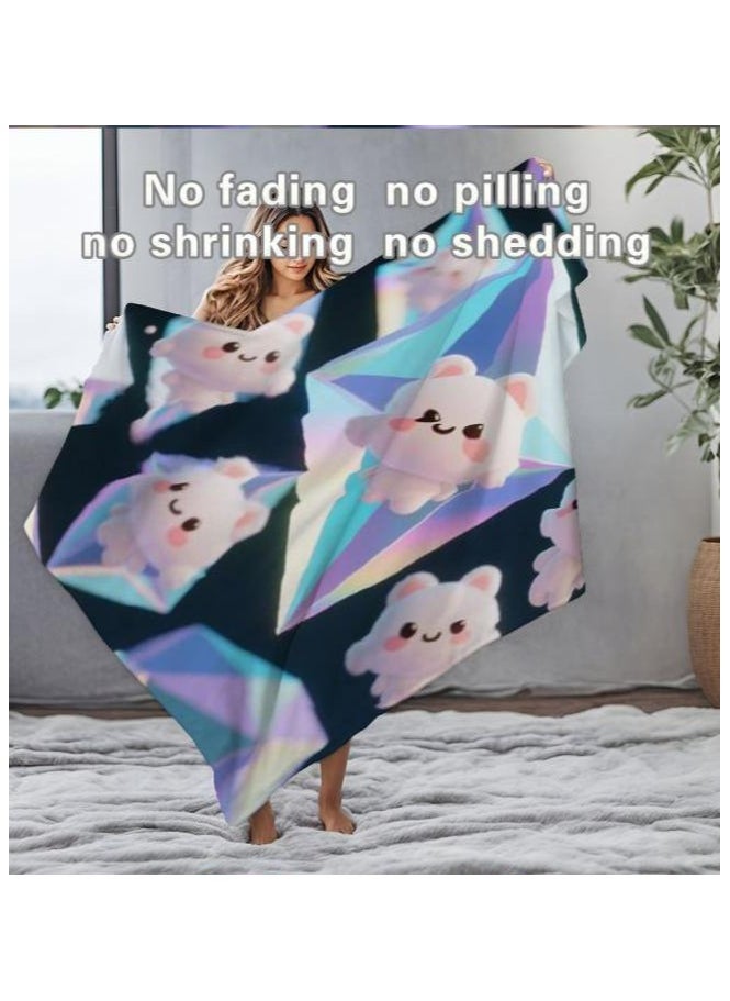 Children's or student cartoon flannel thin blanket (warm and comfortable, suitable for sleep, games) 100cm*150cm - 966