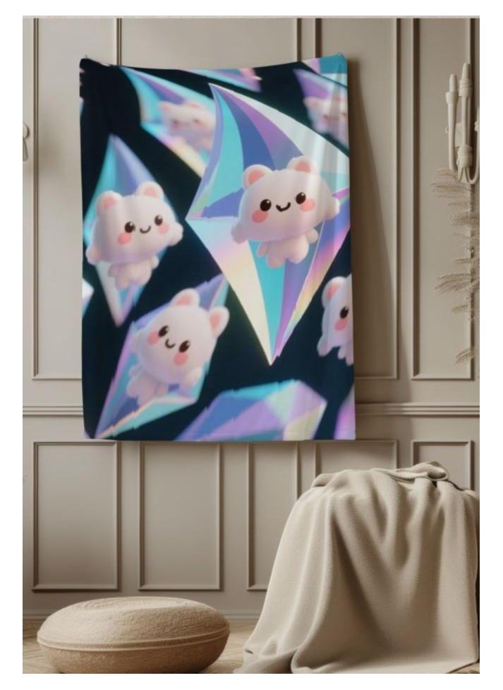 Children's or student cartoon flannel thin blanket (warm and comfortable, suitable for sleep, games) 100cm*150cm - 966