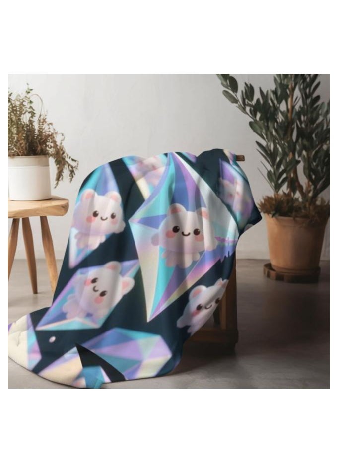 Children's or student cartoon flannel thin blanket (warm and comfortable, suitable for sleep, games) 100cm*150cm - 966