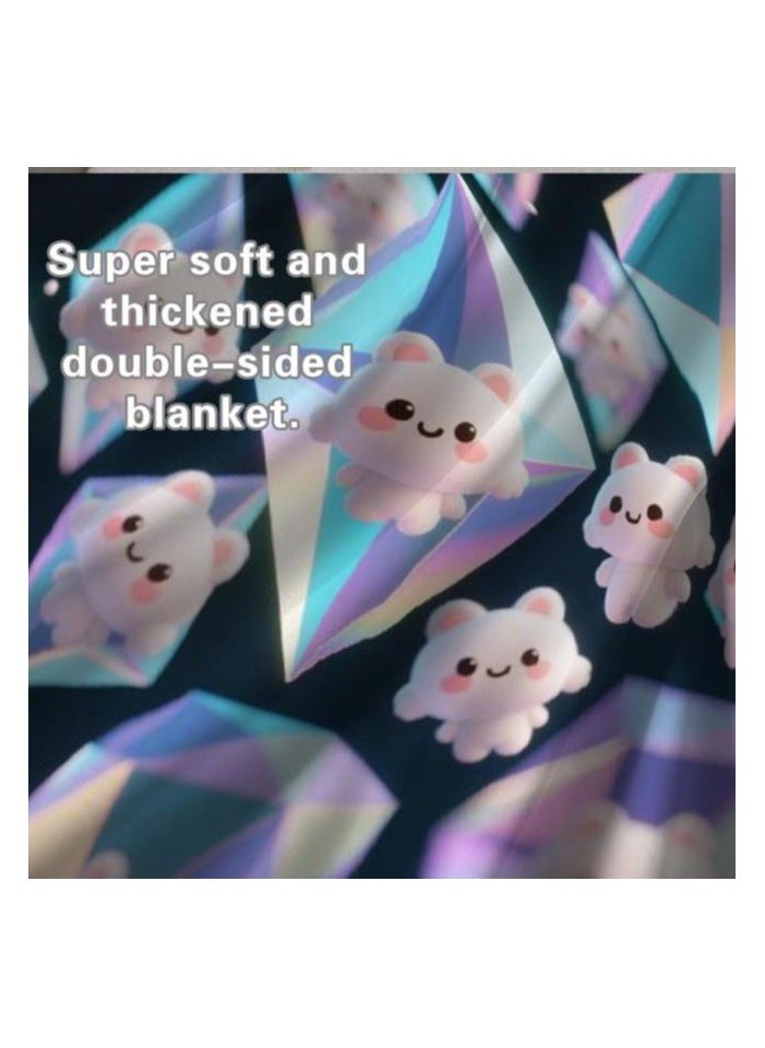 Children's or student cartoon flannel thin blanket (warm and comfortable, suitable for sleep, games) 100cm*150cm - 966
