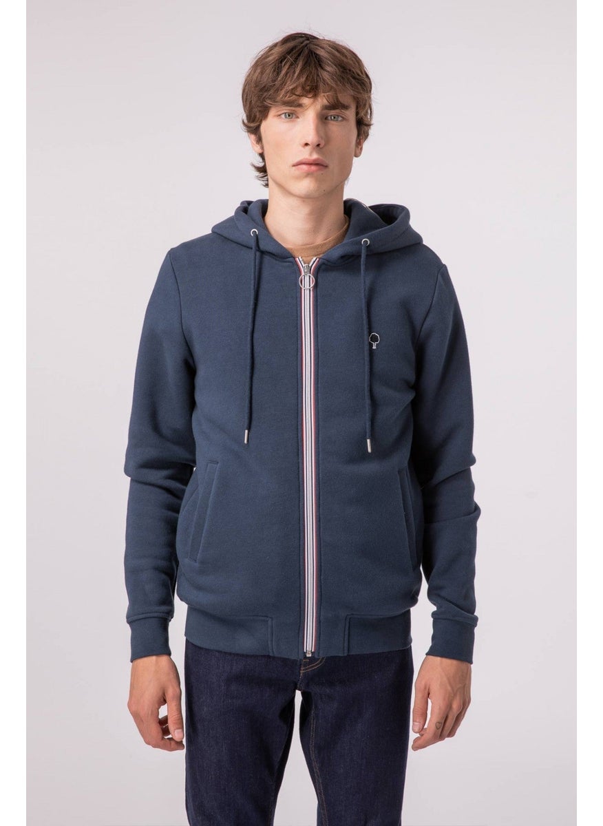 Mesnil - Navy Blue hoodie in cotton