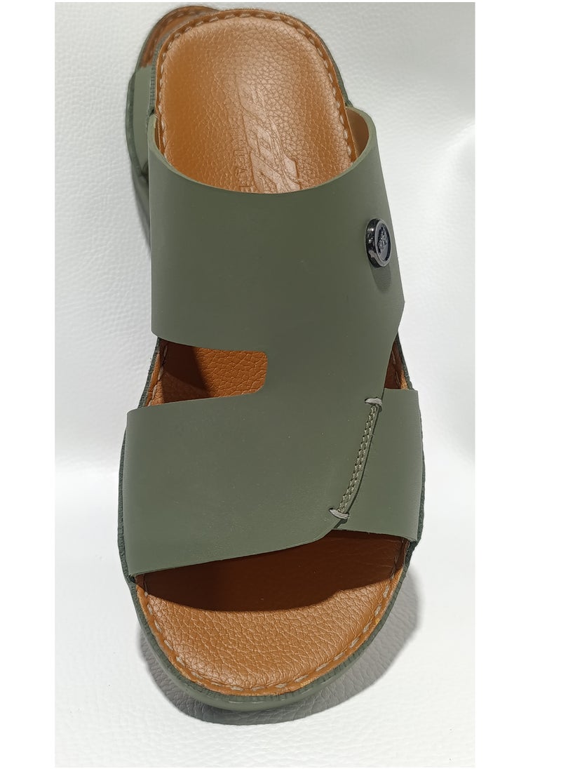 Men's Premium Arabic Leather Sandals – Traditional Handmade Slip-On Slippers