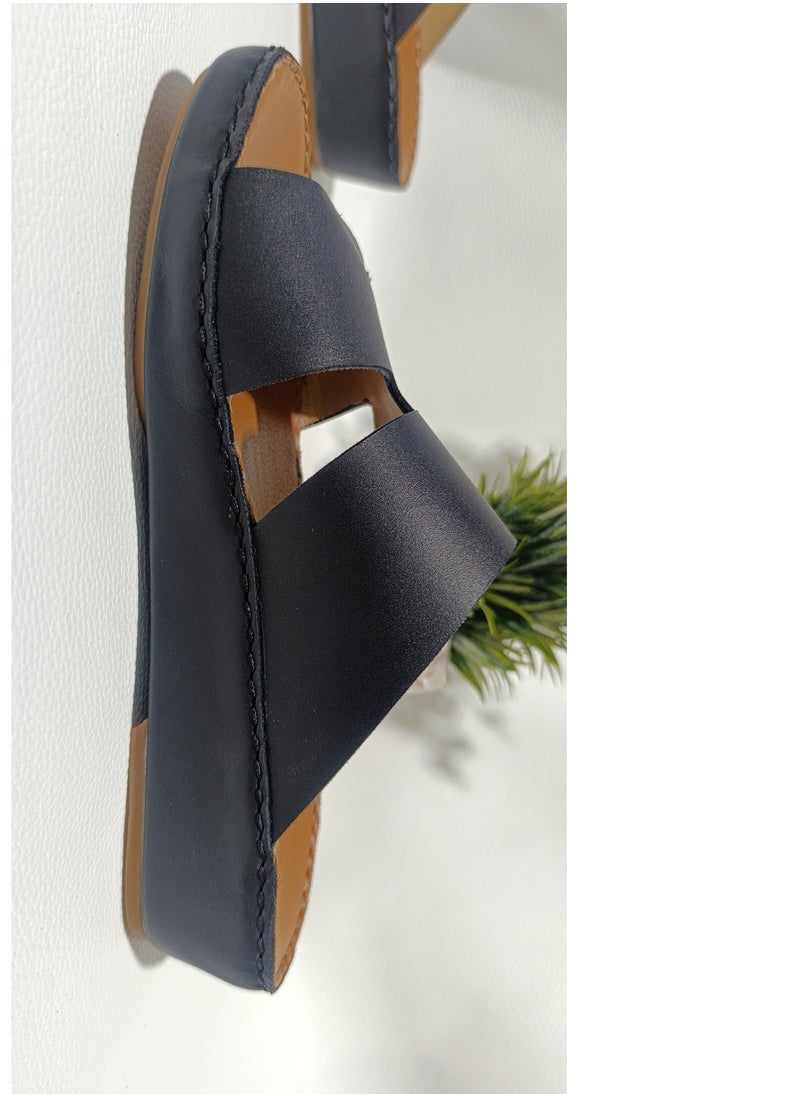 Men's Premium Arabic Leather Sandals – Traditional Handmade Slip-On Slippers