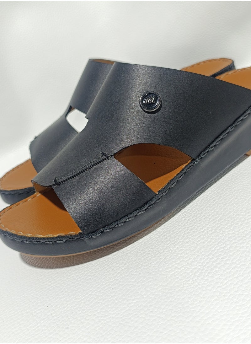 Men's Premium Arabic Leather Sandals – Traditional Handmade Slip-On Slippers