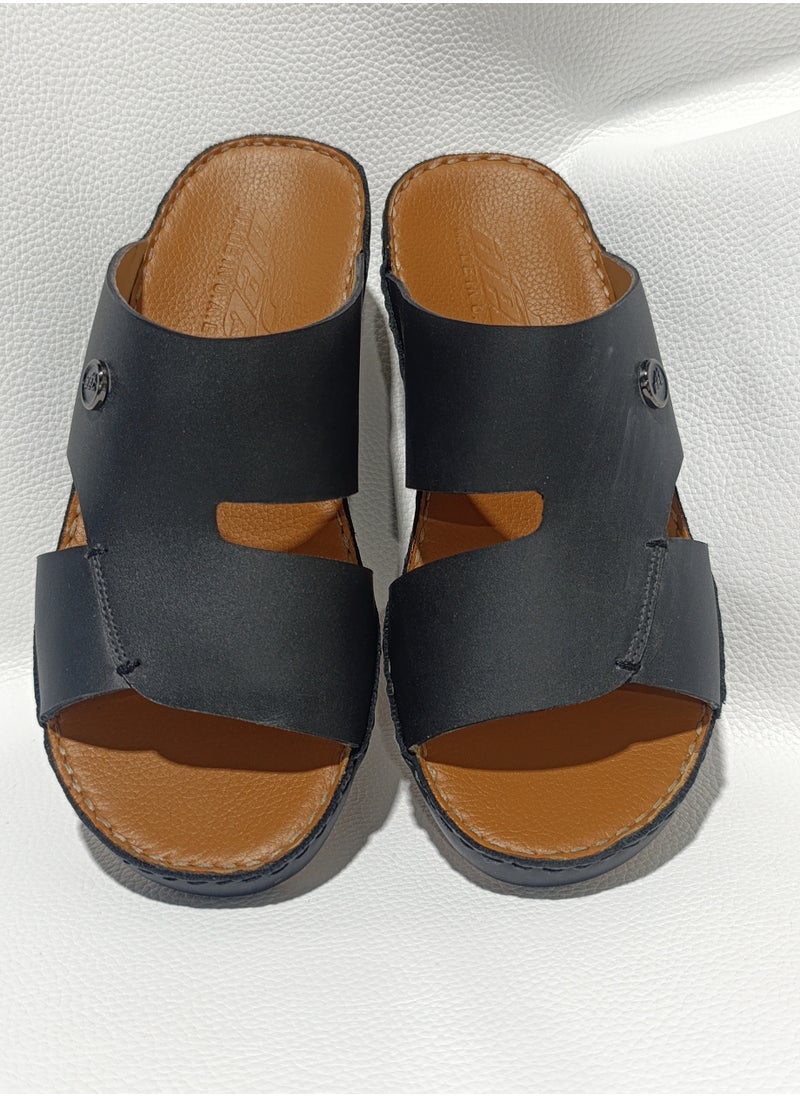Men's Premium Arabic Leather Sandals – Traditional Handmade Slip-On Slippers